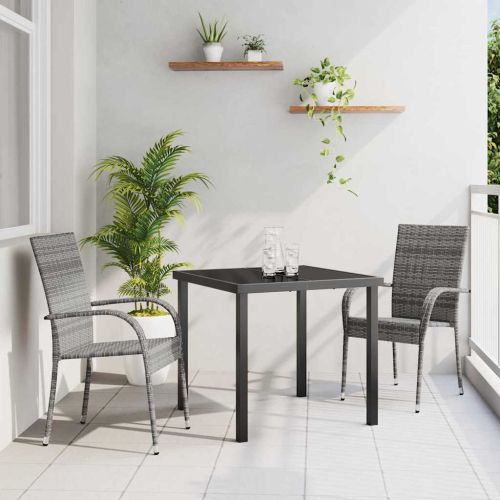 Комплект за хранене в градината 3 pcs Сив