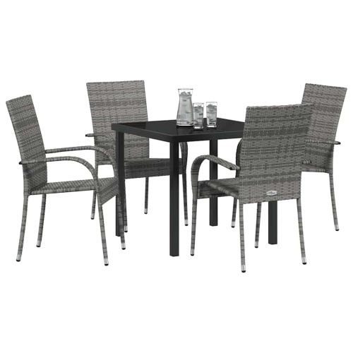 Комплект за хранене в градината 5 pcs Сив