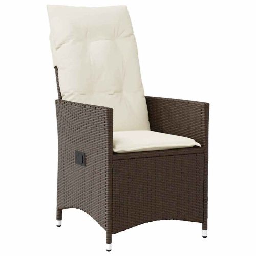 Комплект за хранене в градината 5 pcs Кафяво полиратан