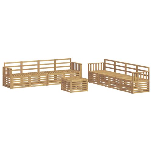 Комплект дивани за открито 9 pcs Бяло 59 x 59 x 37 см