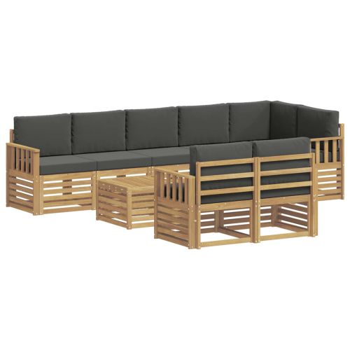 Комплект дивани за открито 8 pcs Бяло и антрацит