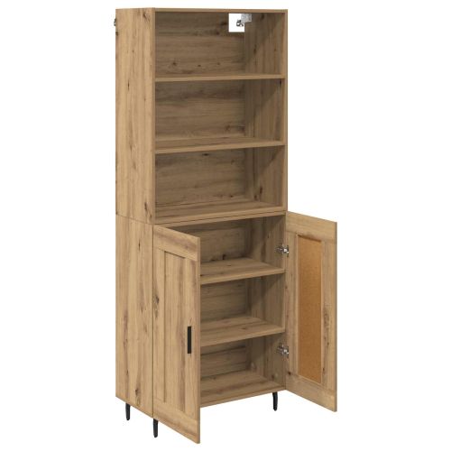 Висок шкаф 2 pcs Дъб 69,5 x 32,5 x 180 см Инженерно дърво