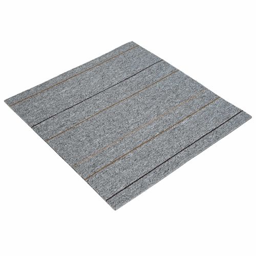 Килимна плочка Светло сиво с ивица 50 x 50 cm 4 pcs ПП и Битум