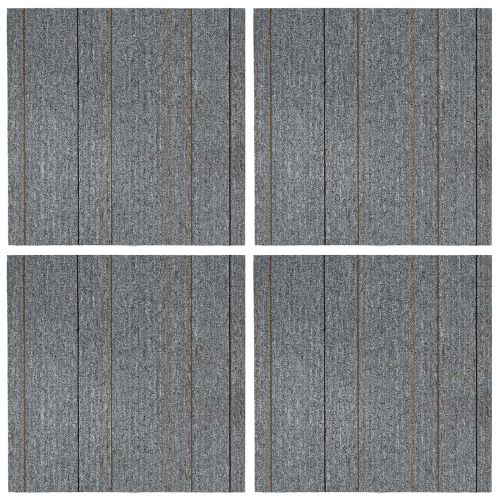 Килимна плочка Светло сиво с ивица 50 x 50 cm 4 pcs ПП и Битум