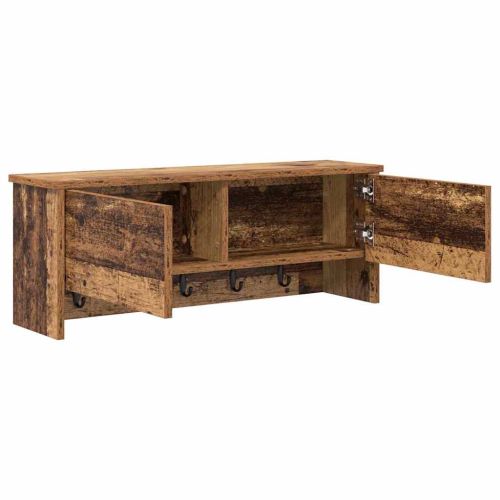 Стенен закачалка за палта с рафт Старо дърво 80 x 20 x 30 cm