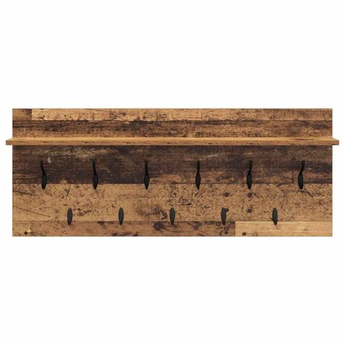 Стенен закачалка за палта с рафт Старо дърво 100 x 40 x 12 см