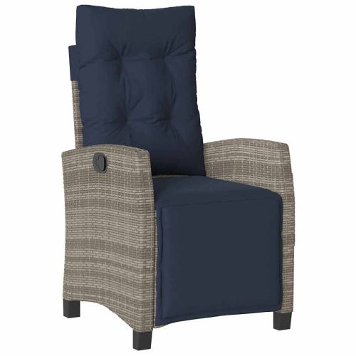 Комплект за хранене в градината 5 pcs Сив полиратан