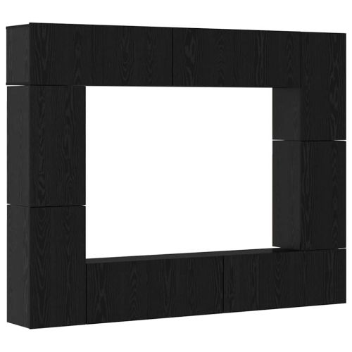 Комплект ТВ шкаф 8 pcs Черния дъб Инженерно дърво