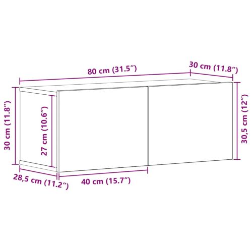 Комплект ТВ шкаф 8 pcs Черния дъб Инженерно дърво