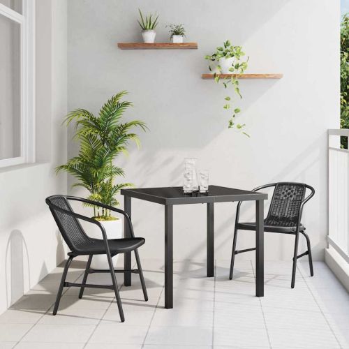 Комплект за хранене в градината 3 pcs Черно