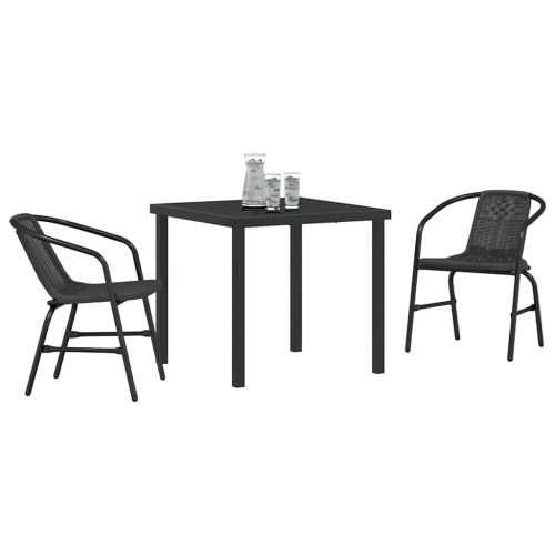 Комплект за хранене в градината 3 pcs Черно