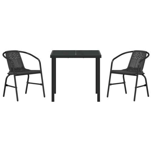 Комплект за хранене в градината 3 pcs Черно