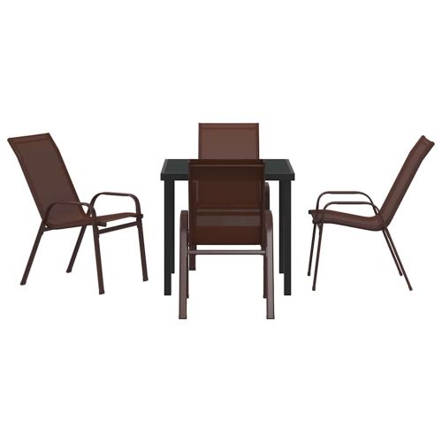 Комплект за хранене в градината 5 pcs Кафяв и черен