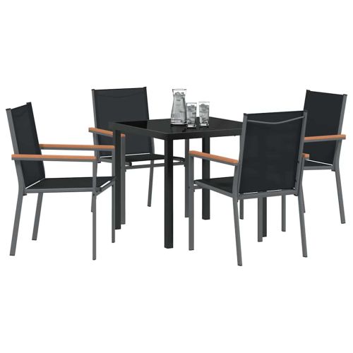 Комплект за хранене в градината 5 pcs Черно