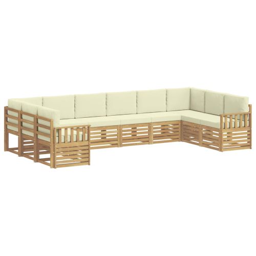 Комплект дивани за открито 7 pcs Бяло и Кремаво