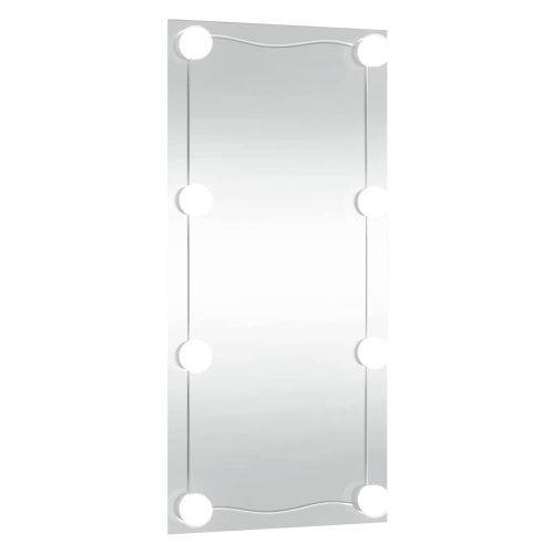 Стенно огледало с LED лампи 30x60 см стъкло правоъгълно