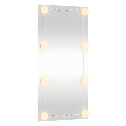 Стенно огледало с LED лампи 30x60 см стъкло правоъгълно