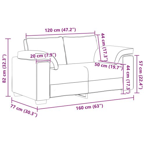 Диван 2 pcs Кафяво 219 x 80 x 82 см текстил