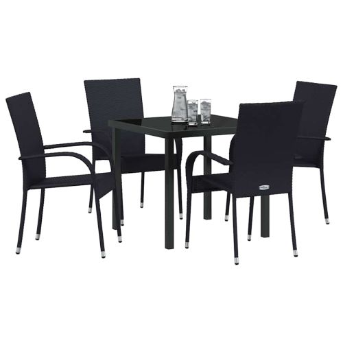 Комплект за хранене в градината 5 pcs Черно