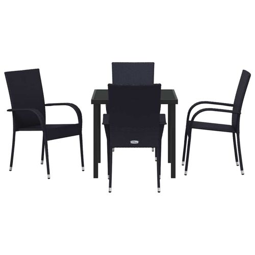 Комплект за хранене в градината 5 pcs Черно