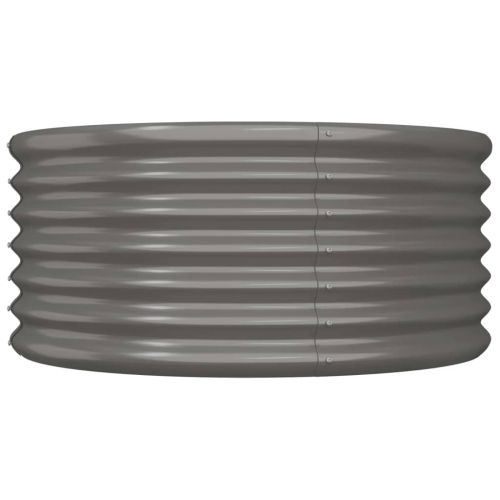 Градински плантер поцинкована стомана 80x80x36 см сив