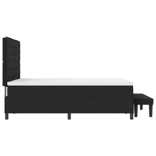 Легло с пружинирана основа с таблото Черно 140 x 190 cm текстил