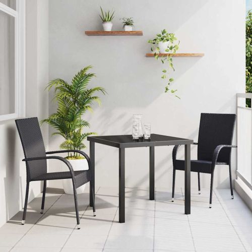 Комплект за хранене в градината 3 pcs Черно