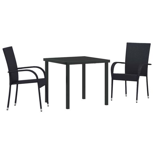 Комплект за хранене в градината 3 pcs Черно