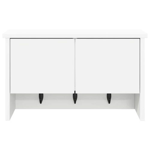 Стенен закачалка за палта Бяло 50 x 20 x 30 см Инженерно дърво