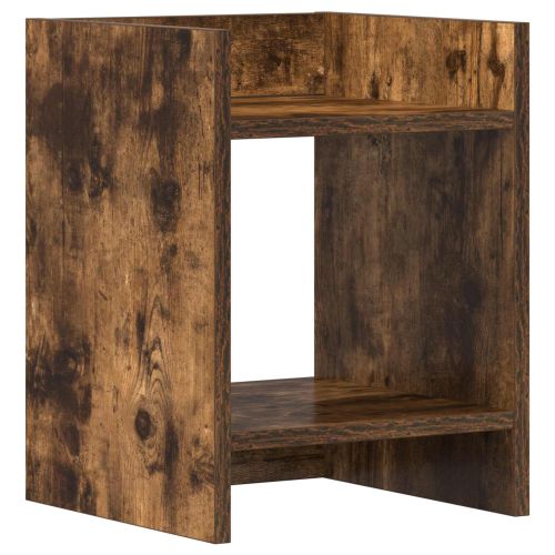 Стойка за растения с рафт 2 pcs Пушена Дъб 30 x 30 x 40 cm