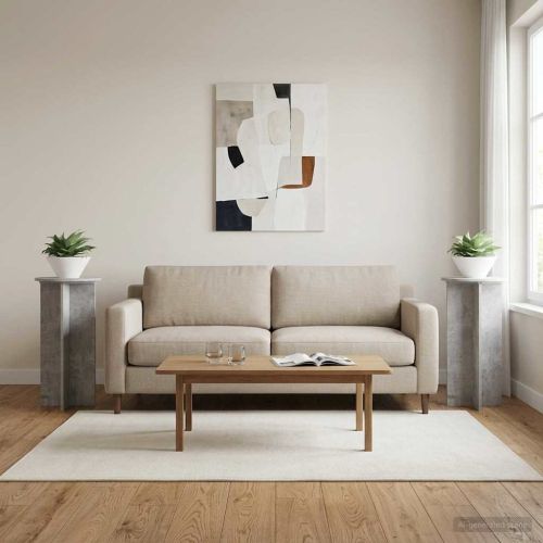 Стойка за растения 2 pcs Бетонно сиво 40 x 40 x 80 cm