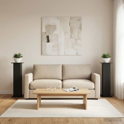 Стойка за растения 2 pcs Черно 30,5 x 30 x 100,5 см