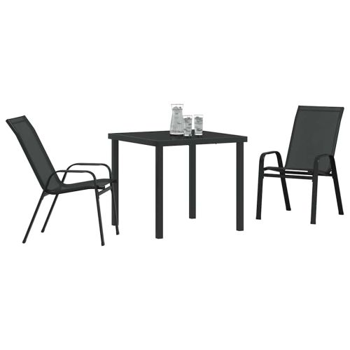 Комплект за хранене в градината 3 pcs Черно