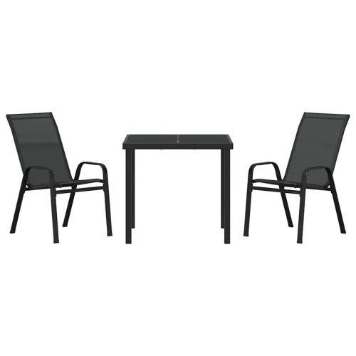 Комплект за хранене в градината 3 pcs Черно