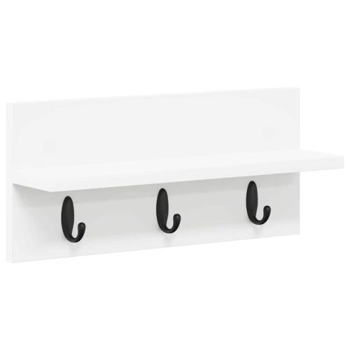 Стенен закачалка за палта със съхранение Бяло 40 x 10,5 x 18 см