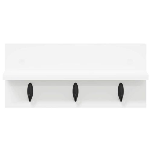 Стенен закачалка за палта със съхранение Бяло 40 x 10,5 x 18 см