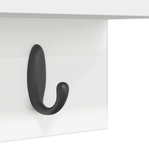 Стенен закачалка за палта със съхранение Бяло 40 x 10,5 x 18 см