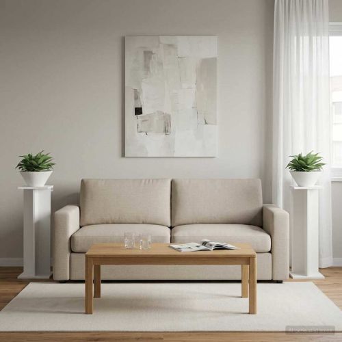 Стойка за растения 2 pcs Бял 25 x 25,5 x 80,5 см