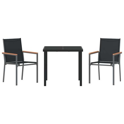 Комплект за хранене в градината 3 pcs Черно