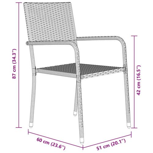 Комплект за хранене в градината 3 pcs Черно полиратан