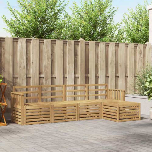 Комплект дивани за открито 5 pcs Бяло 249 x 122,5 x 73 см