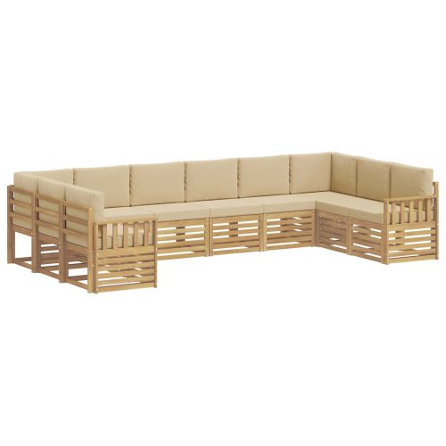 Комплект дивани за открито 7 pcs Бял и Бежов