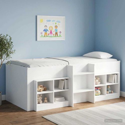 Шкаф за легло 2 pcs Бяло 66 x 33 x 48 см Инженерна дървесина