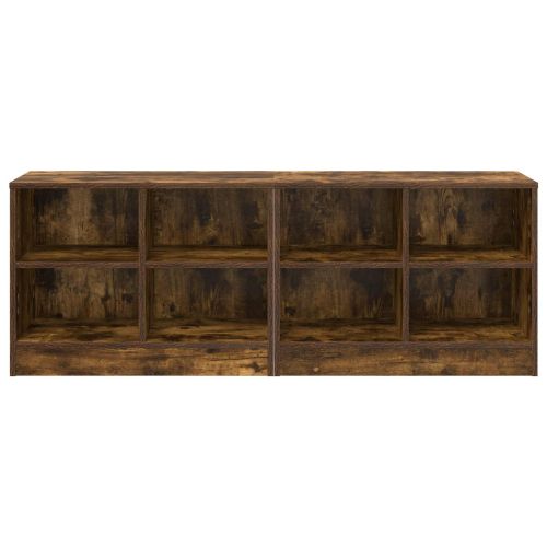 Шкаф за легло с рафт 2 pcs Опушен дъб 66 x 33 x 48 см