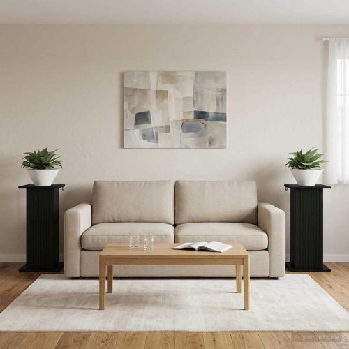 Стойка за растения 2 pcs Черно 30,5 x 30 x 60,5 см