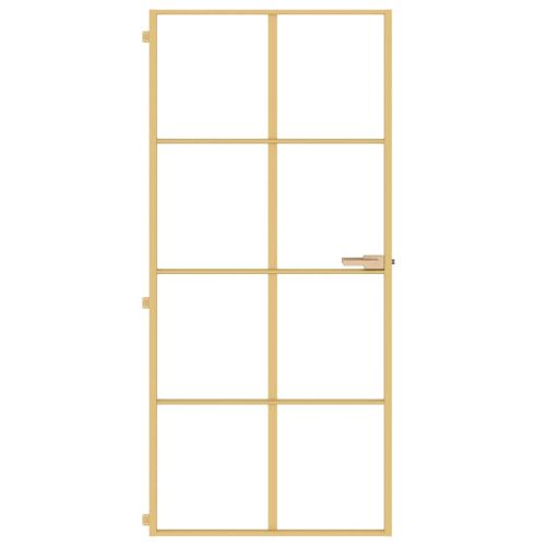 Интериорна врата златиста 93x201,5 см закалено стъкло алуминий