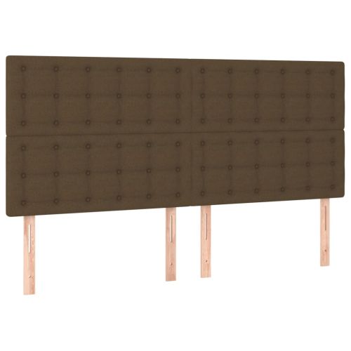 Табла за легло, тъмнокафява, 160x5x118/128 см, плат