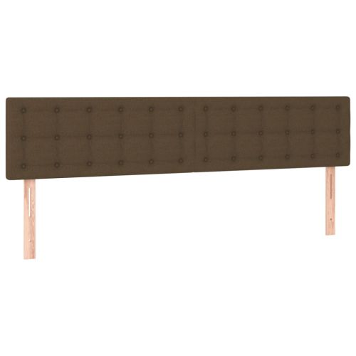 LED горна табла за легло, тъмнокафява, 160x5x78/88 см, плат