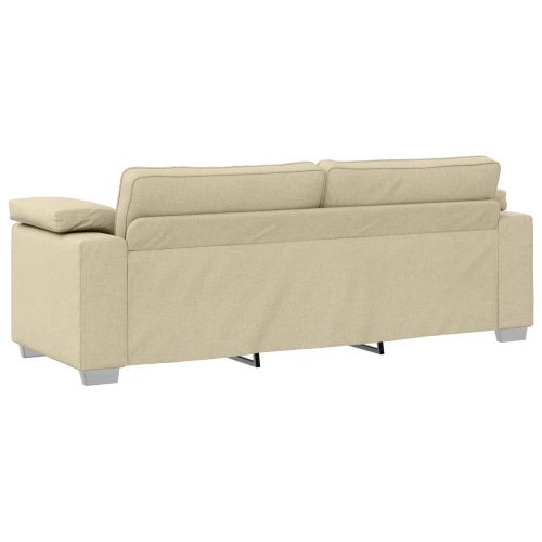 Диван 3 pcs Крем 219 x 80 x 82 см Ленена смесена тъкан