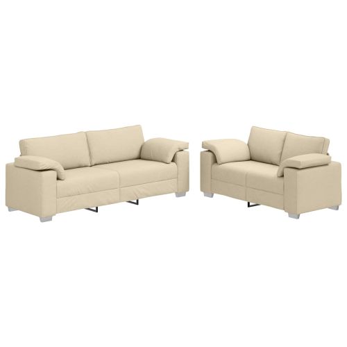 Диван 2 pcs Крем 219 x 80 x 82 см текстил